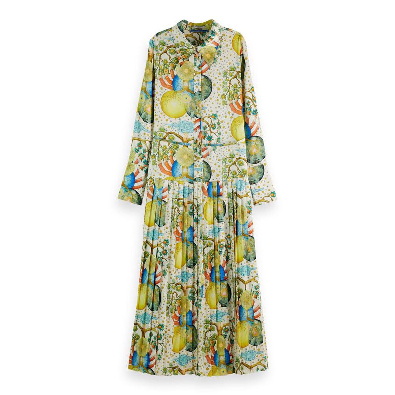 Scotch & Soda Maxi Pleated Dress Embassy Print image number 0